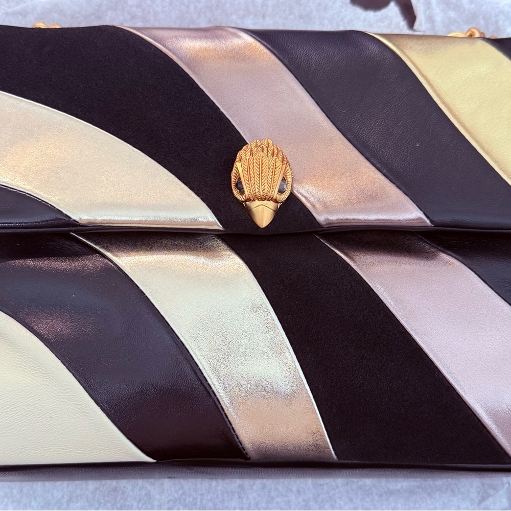 Kurt Geiger Black Kensington Soft Metallic Gold & Silver Large